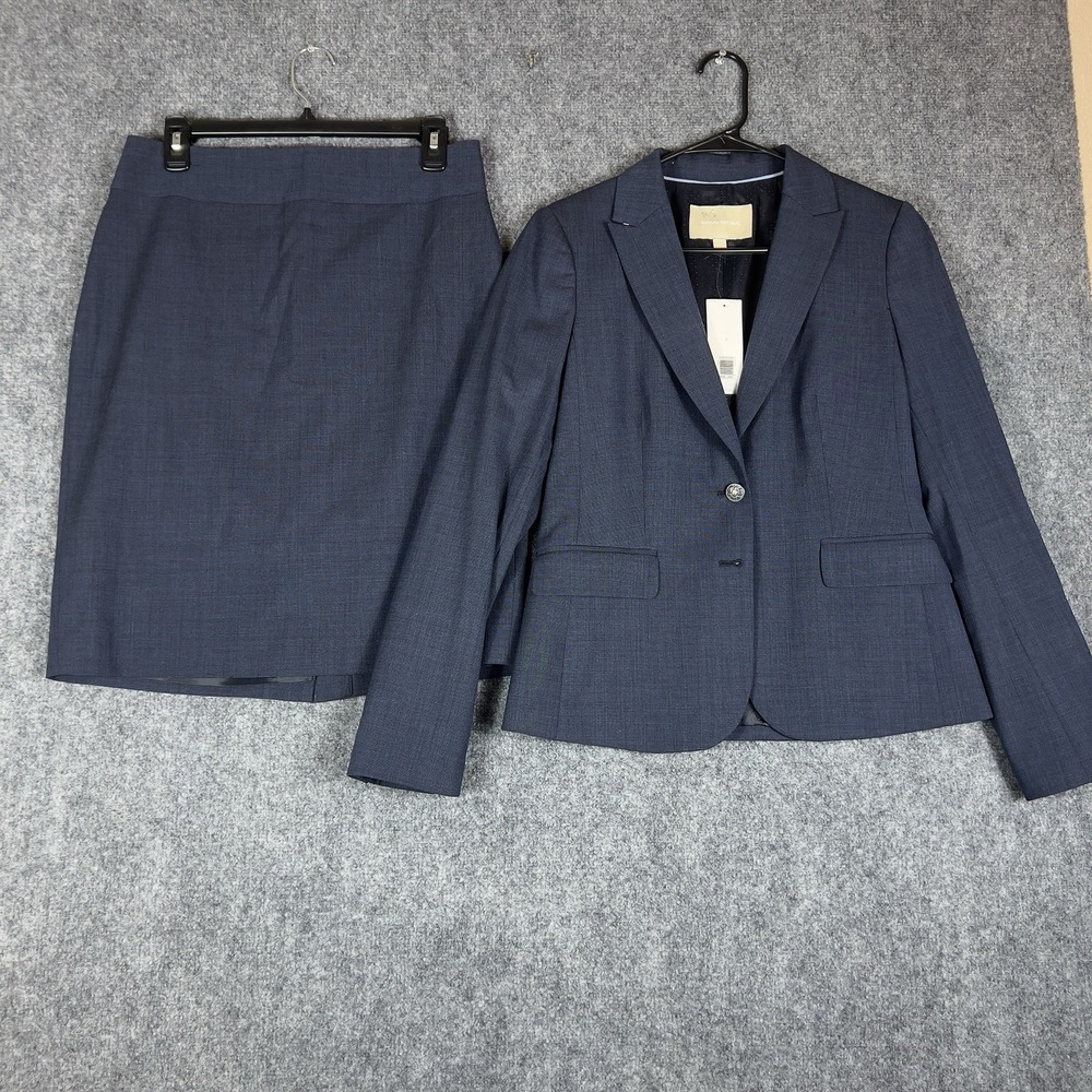 Banana Republic Factory Blue Skirt Suit Womens Size 6 NWT Career Office Blazer